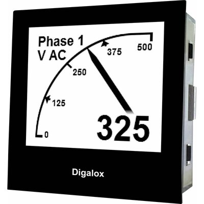 Grafikus DIN mérőkészülék, RGB háttérvilágítás, -500 V/AC, 10-500 Hz, 68 x 68 mm, TDE Instruments DPM72-MP Digalox