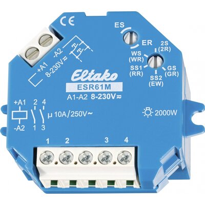AP/UP áramimpulzus-kapcsoló, 1 + 1 záró érintkező 10 A, Eltako 61200301 ESR61M
