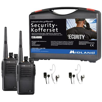 Midland G15 Pro PMR 2er Security-Koffer inkl. MA 31-M C1127.S2 PMR készülék 2 részes készlet