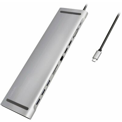 LogiLink Notebook dokkoló állomás UA0373 Alkalmas (márka): univerzálny USB-C® tápellátás, Beépített kártyaolvasóval