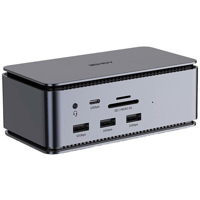 LINDY USB-C® dokkoló állomás DST-Pro USB4 Beépített kártyaolvasóval, USB-C® tápellátás