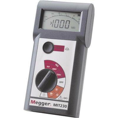 Szigetelésmérő műszer Megger MIT230 250 V, 500 V, 1000 V 1000 MΩ Kalibrált Gyári standard (tanusítvány nélkül)
