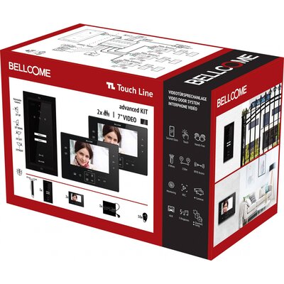 Bellcome Advanced 7 Video-Kit 2 Familie Videó kaputelefon Vezetékes Komplett készlet 14 részes Fekete