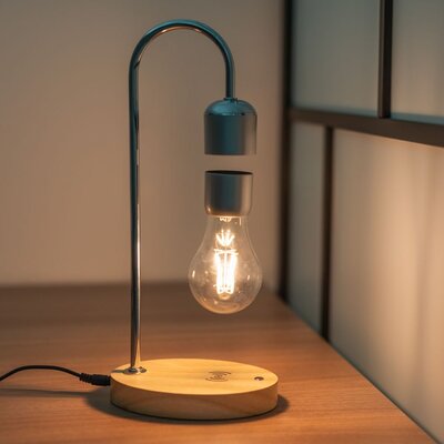 Asztali lámpa éjjeliszekrény Mágneses levitációs asztali lámpa + vezeték nélküli töltő ezüst FB6A