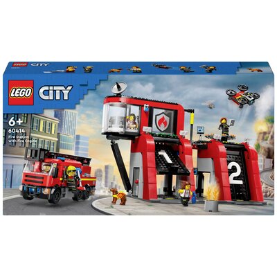 LEGO® CITY 60414 Tűzoltószertár forgótányéros létrás járművel