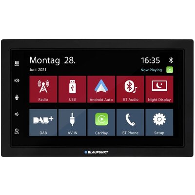 Blaupunkt Mannheim 600 DAB Dupla DIN moniceiver Android Auto™, Kormány távirányító csatlakozó, Hátrameneti kamera csatlakozó, Apple CarPlay, Bluetooth