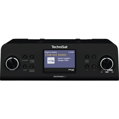 TechniSat DIGITRADIO 21 Polc alá szerelhető rádió DAB+, URH AUX, Bluetooth® Ébresztő funkció Fekete