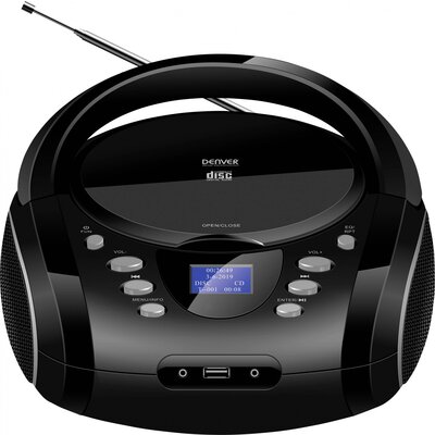 Denver TDB-10 CD-s rádió URH, DAB+ CD, Bluetooth®, AUX Ébresztő funkció Fekete