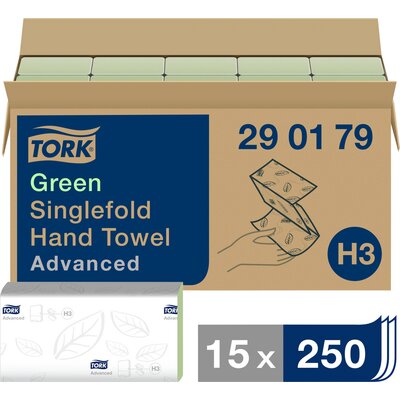 TORK 290179 Zickzack Advanced Papír kéztörlők (H x Sz) 23 cm x 25 cm Zöld 3750 db
