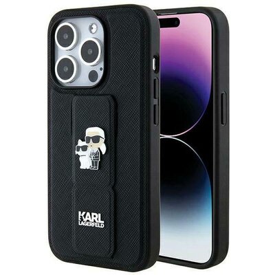 Eredeti tok KARL LAGERFELD KLHCP14XGSAKCPK for iPhone 14 Pro Max (Gripstand Saffiano KC PIN / black)