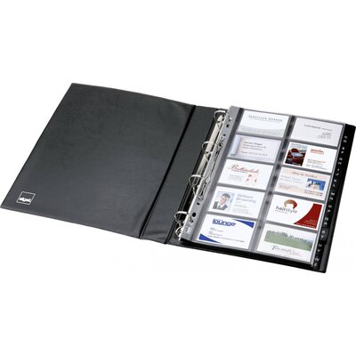 Sigel VZ301 VZ301 Gyűrűs névjegykártya könyv 400 kártya (Sz x Ma x Mé) 270 x 325 x 53 mm Fekete (matt) Műanyag