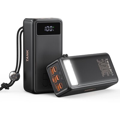 Power Bank VEGER Tank Boost - 56 000mAh LCD Quick Charge PD 130W black (W5001C)