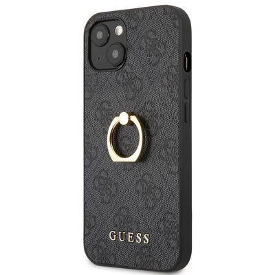 Eredeti tok GUESS for iPhone 13 MINI/ grey + ring stand GUHCP13S4GMRGR