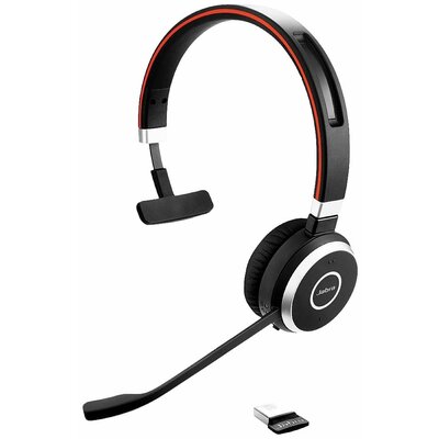 Jabra Evolve 65 Second Edition - UC Telefon On Ear headset Bluetooth®, Rádiójel vezérlésű Mono Fekete Noise Cancelling, mikrofon zajelnyomás Headset, Hangerő