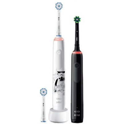 Oral-B Pro 3000 Star Wars Familiy Edition 760505 Elektromos gyermek fogkefe, Elektromos fogkefe Forgó/oszcilláló/pulzáló Fehér, Fekete