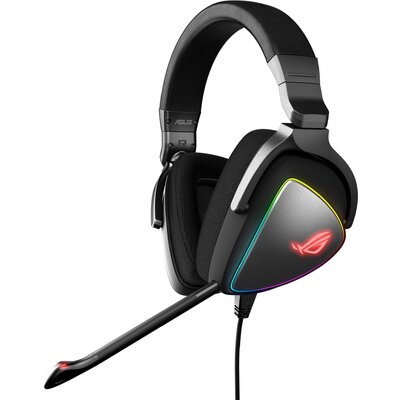 Asus ROG Delta Gamer Over Ear headset Vezetékes Stereo Fekete mikrofon zajelnyomás Hangerő szabályozás, Mikrofon némítás