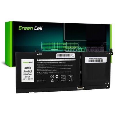 GREEN CELL DE160 GREEN CELL Li-Polymer akkumulátor (11,4V, 3300mAh, Dell Latitude 3320 3330 3520 Inspiron 15 3511 3525 5510 kompatibilis) FEKETE