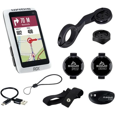 Sigma ROX 12.1 EVO Sensor Set - White Kerékpár navigáció Kerékpár Európa Bluetooth®, GPS, GLONASS