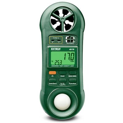 Extech 45170 Hőmérséklet mérőműszer -100 - +1300 °C Érzékelő típus K Többfunkciós környezetvédelmi mérőműszer, 4 az 1-ben