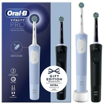 Oral-B Vitality Pro D103 Duo 4210201446514 Elektromos fogkefe Forgó/pulzáló Fehér, Kék, Fekete