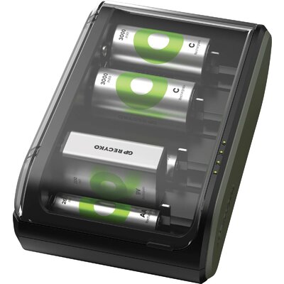 GP Batteries B631 Universell Hengeres akku töltő NiMH 9 V-os, Mikro (AAA), Ceruza (AA), Baby (C), Góliát (D)