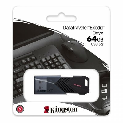 Kingston 64GB DataTraveler Exodia Onyx USB 3.2 Gen 1 fekete