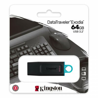 Kingston 64GB Traveler Exodia USB 3.2 Gen 1 fekete-kék