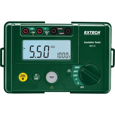 Extech MG310 Szigetelésmérő műszer Kalibrált (ISO) 250 V, 500 V, 1000 V 0.0055 TΩ