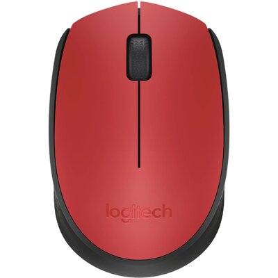 Vezeték nélküli USB-s optikai egér, lapos kivitelű piros színű Logitech M171 910-004641