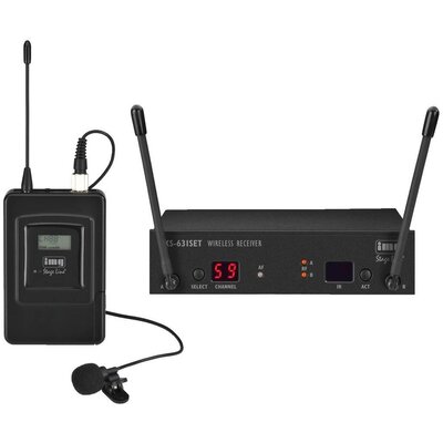 IMG StageLine TXS-631SET Rátűzhető Vezeték nélküli mikrofon készlet Átviteli mód:Rádiójel vezérlésű Kapcsoló