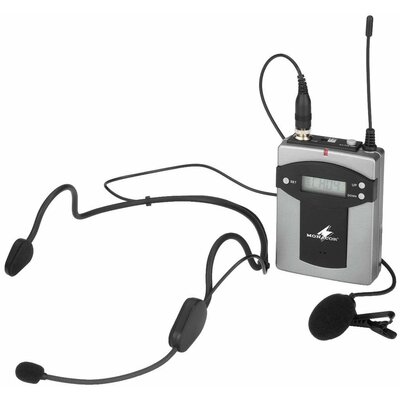 Monacor TXA-800HSE Headset Beszéd mikrofon Átviteli mód:Rádiójel vezérlésű, Vezeték nélküli Fém ház, Kapcsoló