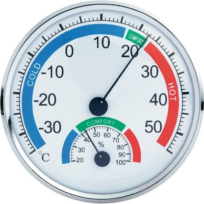 Analóg hőmérő és páratartalom mérő, ezüst, TH101E