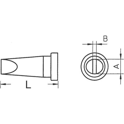 Weller LT-B rövid, kétoldalt csapott, véső formájú pákahegy, forrasztóhegy 2.4 mm