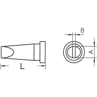 Weller LT-H rövid, kétoldalt csapott, véső formájú pákahegy, forrasztóhegy 0.8 mm