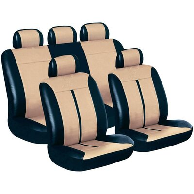 Eufab Buffalo, bőr hatású autós üléshuzat készlet, 11 részes, fekete, bézs, univerzális