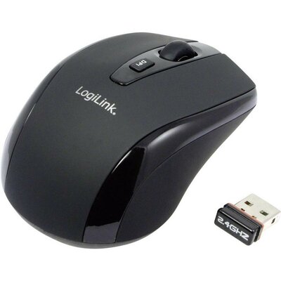 Mini vezeték nélküli USB-s optikai egér, fekete, LogiLink ID0031