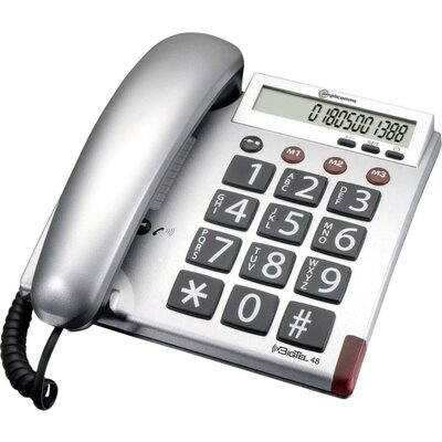 Vezetékes nagygombos asztali telefon időseknek, Audioline BigTel 48