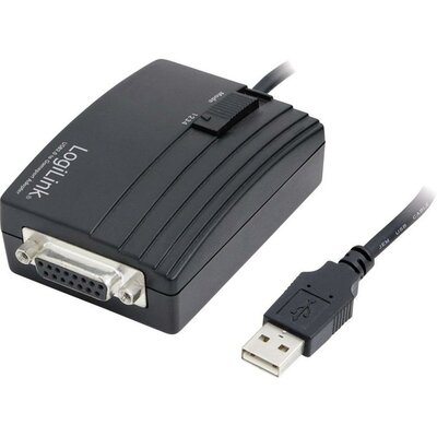 USB 2.0 / 15 pólusú D-SUB átalakító kábel, 1,5 m, fekete, LogiLink UA0052C