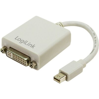 DisplayPort/DVI adapter [1x mini DisplayPort dugó - 1x DVI alj 24+5 pól.] fehér, LogiLink CV0037