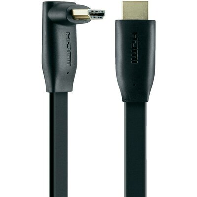 nagysebességű HDMI lapos kábel, könyökös, Ethernettel és aranyozott érintkezőkkel, 2 m, Belkin