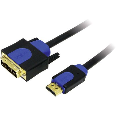 HDMI/DVI kábel, fekete, 10 m, LogiLink CHB3110