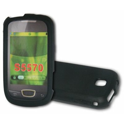 Hátlapvédő telefontok gumi / szilikon Fekete [Samsung Galaxy Mini (GT-S5570)]