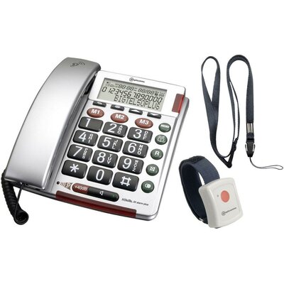 Vezetékes nagygombos vészhívó telefon időseknek AudioLine BigTel 50 Alarm Plus