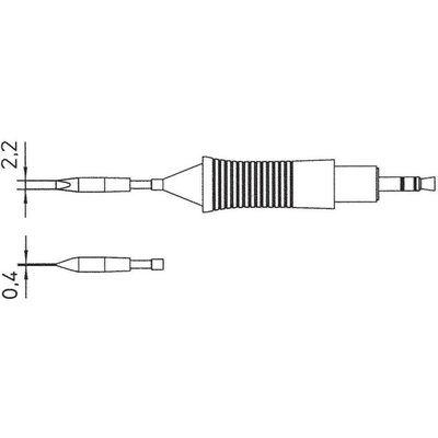 Weller RT8 WMRP mikro pákához hosszú, keskeny, kétoldalt csapott, véső formájú pákahegy, forrasztóhegy 2.2 mm