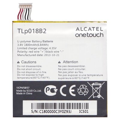 Alcatel CAC1800008C2 / TLP018B2 gyári akkumulátor 1800 mAh Li-ion - Alcatel Idol (OT-6030D)