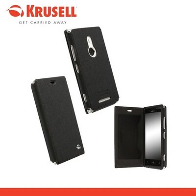 Krusell 75656 KRUSELL flipCover MALMÖ, műanyag telefontok (oldalra nyíló bőr flip, bankkárytatartóval) Fekete [Nokia Lumia 925]