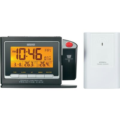 Kivetítős óra (projektoros) külső hőmérővel, rádiójel vezérlésű, Eurochron EFP 3900