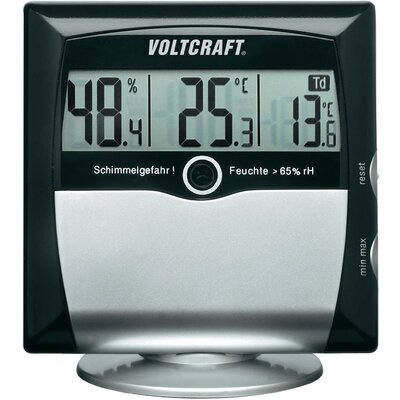 Szobai hőmérő és higrométer, penészesedés és harmatpont jelzéssel Voltcraft MS-10
