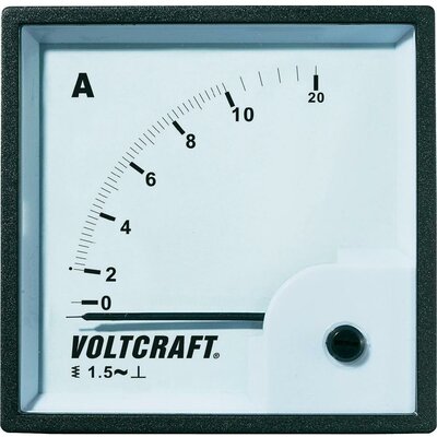 Analóg beépíthető lágyvasas táblaműszer, beépíthető árammérő műszer 10A Voltcraft AM 72x72