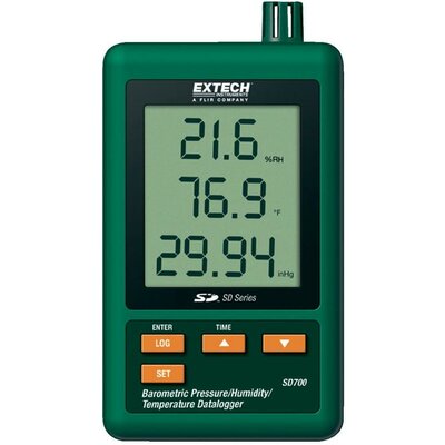 Levegő minőség mérés adatgyűjtő, SD kártyás LCD kijelzővel hőmérséklet, páratartalom, légnyomás, Extech SD700